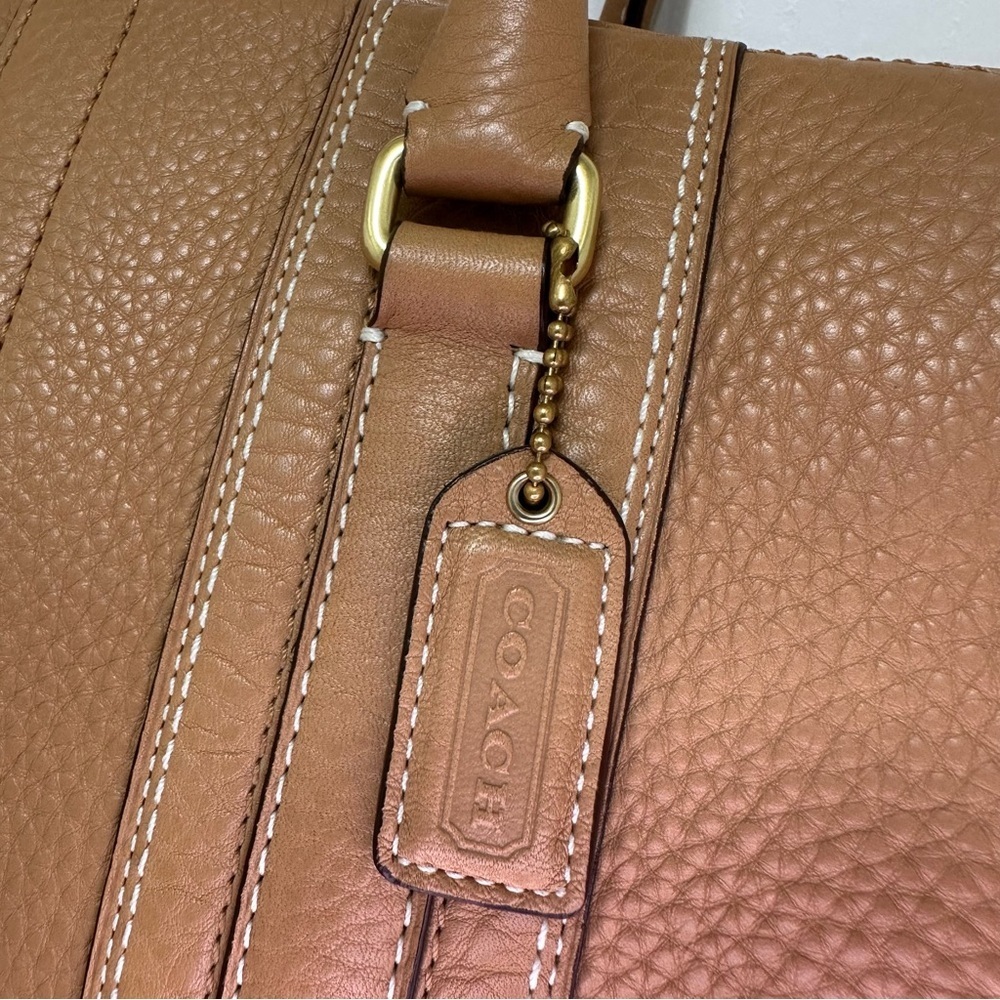 NEW Vintage Coach Hamilton Medium Satchel in Pebbled Caramel Leather - Picture 12 of 14